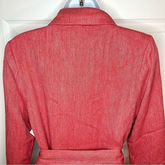 Aura On a High Note Coat Tie Waist Double Breasted Porcelain Rose Pink M - Picture 8 of 10